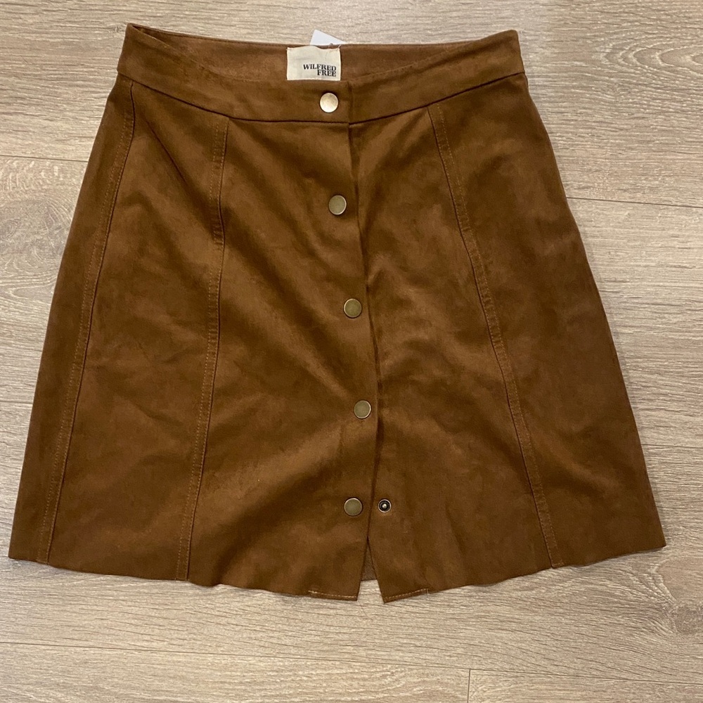 Women’s size 2 Wilfred Brown A-Line Skirt with Button Detail